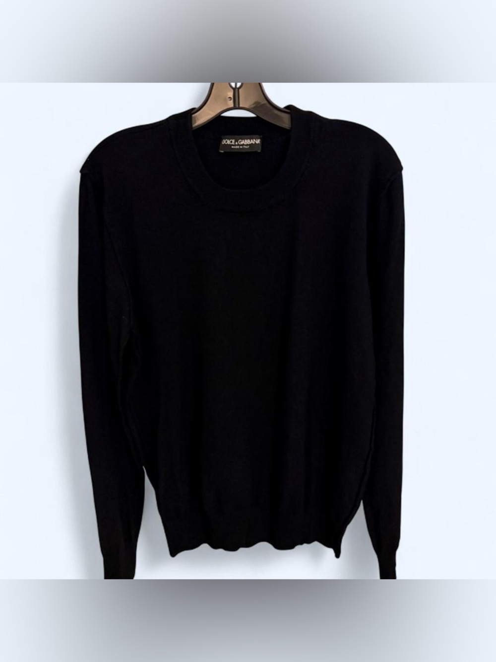 Unisex Dolce & Gabbana black long sleeved cashmere sweater. Size 52 (XL)